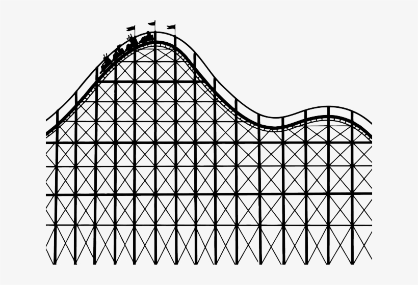 Upside Down Clipart Roller Coaster - Roller Coaster Black And White, transparent png #4153867