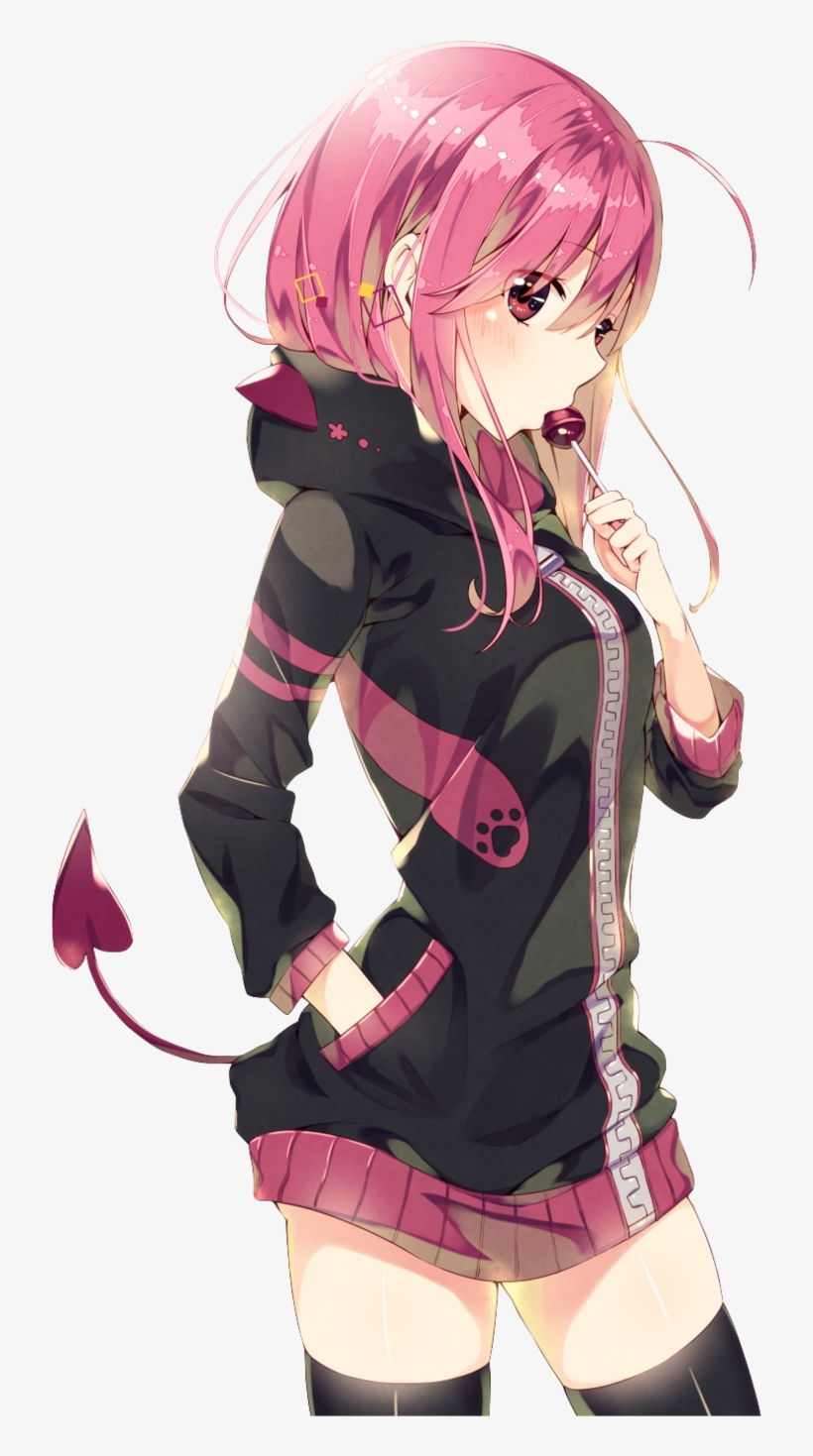 Momo - Anime Girl Hot Pink Hair, transparent png #4154120