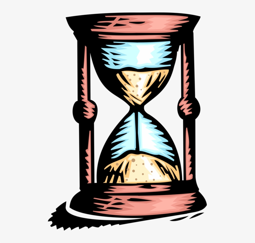 Vector Illustration Of Hourglass Or Sandglass, Sand - Hour Glass Half Full, transparent png #4155080