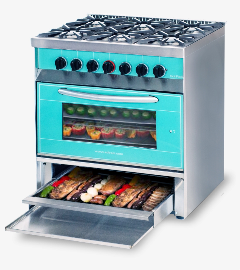 Cocina Mini Color 6 Hornallas Con Parrilla Sin Humo - Kitchen Stove, transparent png #4158657