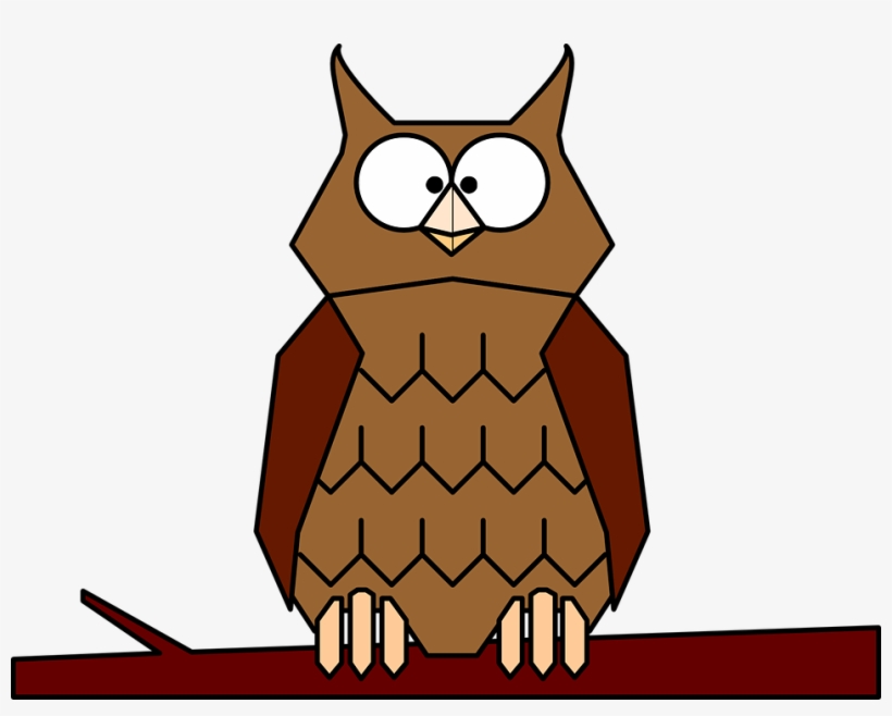 Owl Cartoon Png Clipart - Owl On A Branch Cartoon, transparent png #4158810