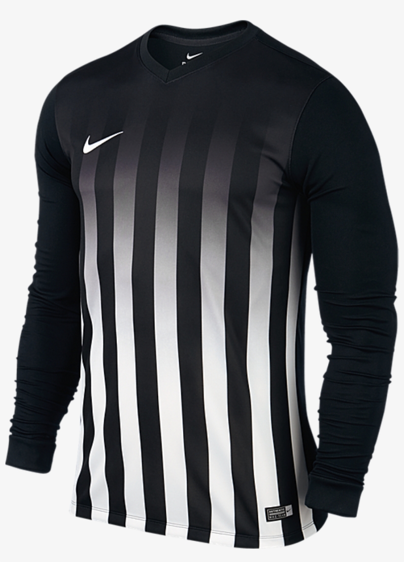 Nike Football Shirt Striped Division L/s Black/white, transparent png #4159147