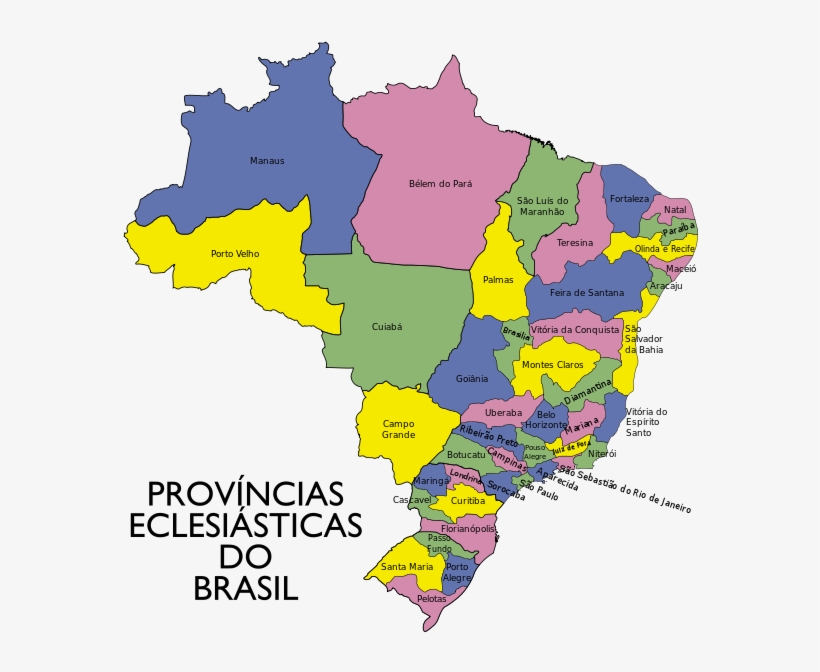 Regional Sul 1 Nossa História E Mapas Províncias Eclesiásticas - Mapa Das Provincias Do Brasil, transparent png #4159234