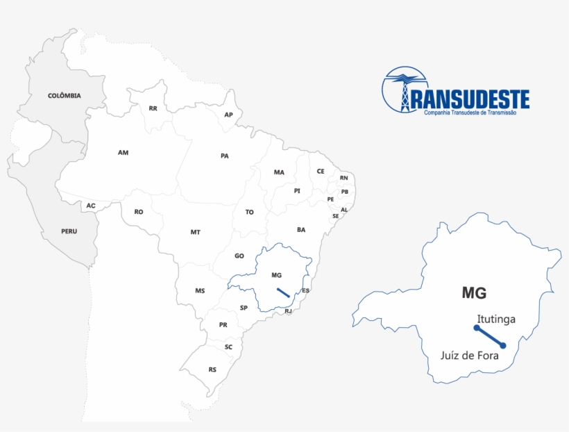 The Map Bellow Illustrates The Actuation Area Of Transudeste - Map, transparent png #4159432