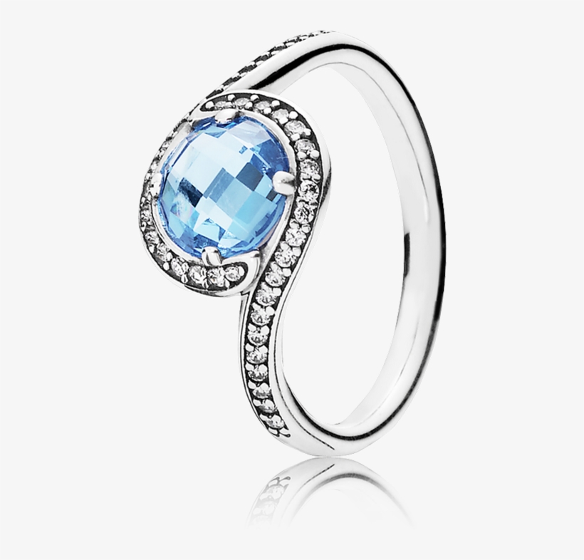 Radiant Embellishment, Sky-blue Crystal & Clear Cz - Radiant Embellishment Pandora Ring, transparent png #4159730