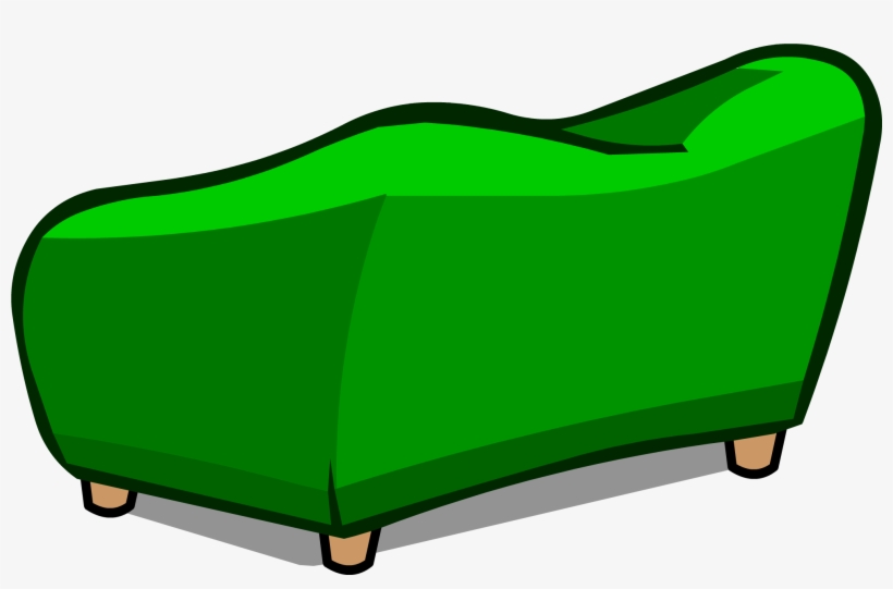 Green Couch Sprite 004 - Club Penguin Furniture Couch, transparent png #4159809