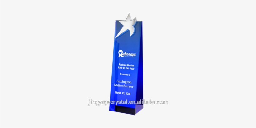 Jingyage Blue Crystal Star Wedge Award - Trophy, transparent png #4159968