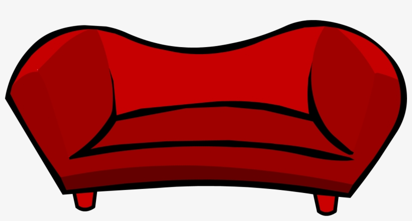 Sofa Clipart Red Couch - Club Penguin Furniture Red, transparent png #4160266
