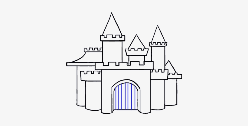 How To Draw Cartoon Castle - Drawing, transparent png #4161238