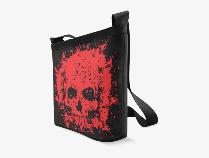 Grunge Skull Print Casual Canvas Crossbody Bag Multi-function - Messenger Bag, transparent png #4162041