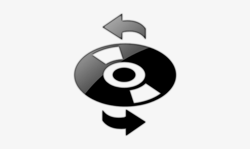 Glossy Black Icon Media Cd Refresh Image - Cd Sign, transparent png #4162273