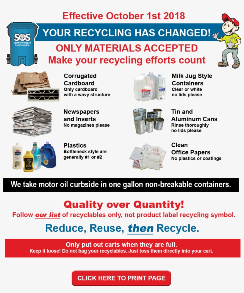 New Recycling Mix Reedsport - Southern Oregon Sanitation, transparent png #4162337