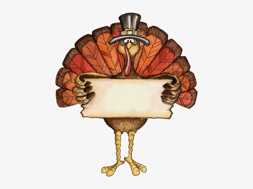 Thanksgiving Label Of Placecard - Thanksgiving Turkey Cartoon, transparent png #4163152