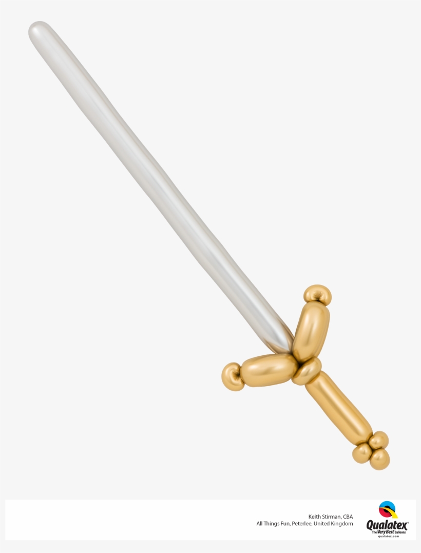 Chrome Silver And Gold Make For An Awesome Sword Qualatex - Balloon Sword Png, transparent png #4163443