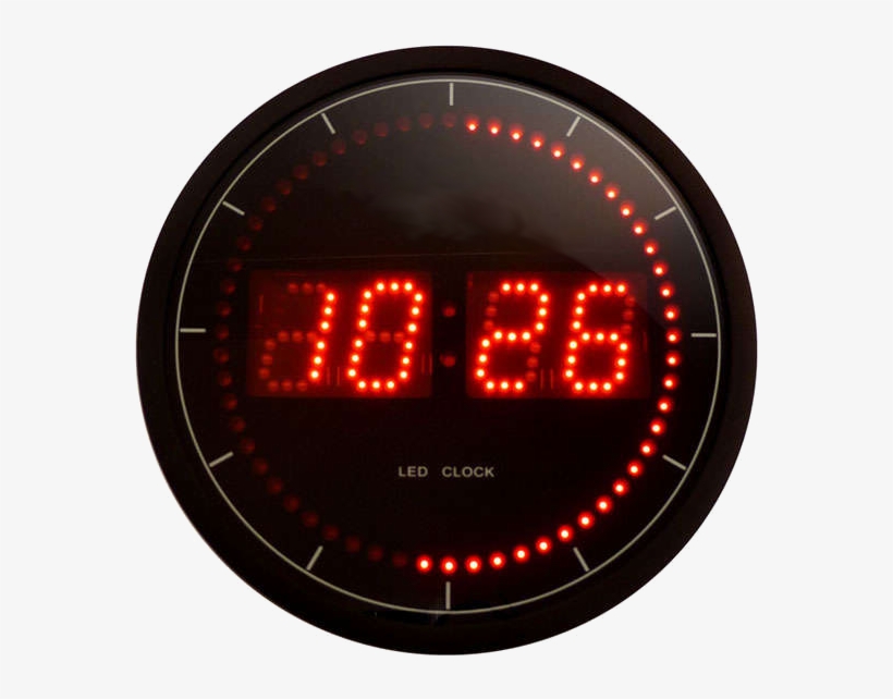 Relógio C/ Leds Vermelho - Led, transparent png #4163806