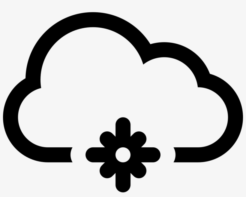 Snowflake In A Cloud Svg Png Icon Free Download - Sun And Fog Clipart Black And White, transparent png #4163969
