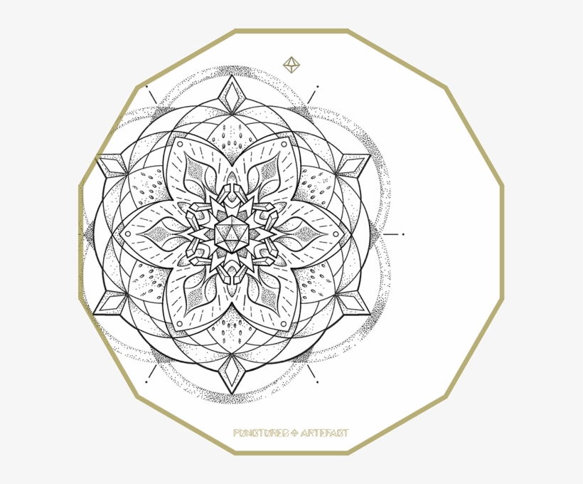 This Design Features Mandala, With A Icosahedron Centre - Draw Sacred Geometry, transparent png #4164448