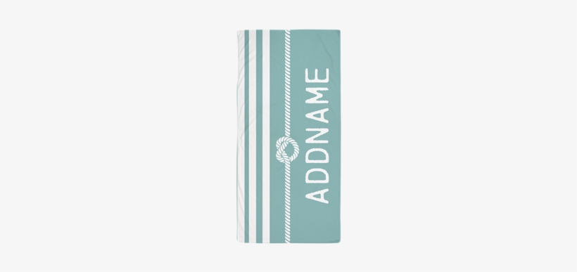 Custom Mint White Rope Stripes Beach Towel - Navy Blue White Stripe Personalized Beach Towel, transparent png #4164824
