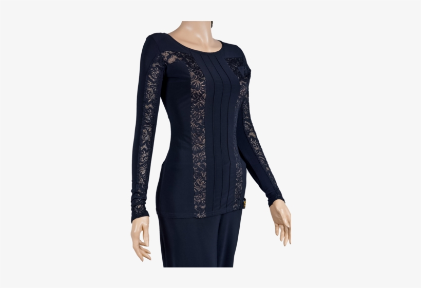 Long Sleeve Lace Design Blouse - Lace, transparent png #4165035
