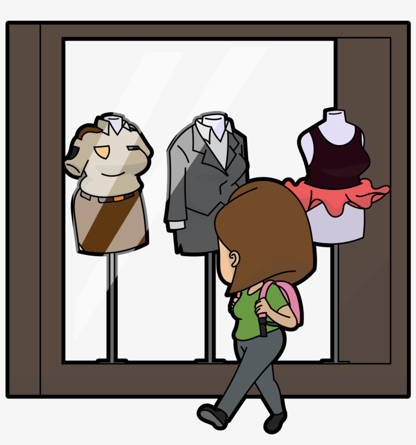 Open - Window Shopping Cartoon, transparent png #4165752