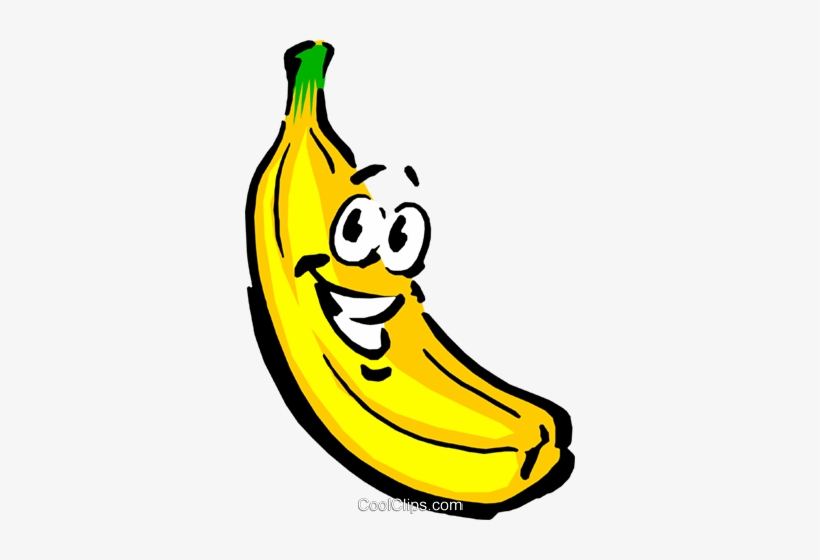 Cartoon Banana Royalty Free Vector Clip Art Illustration - Banana Happy, transparent png #4166252