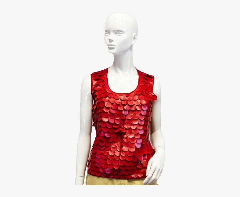 Red Petals Tank Top Vegan Leather Size Xl - Mannequin, transparent png #4166300