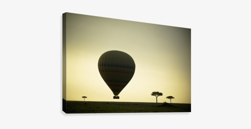 Silhouette Of A Hot Air Balloon Just Off The Ground - Hot Air Balloon, transparent png #4166895