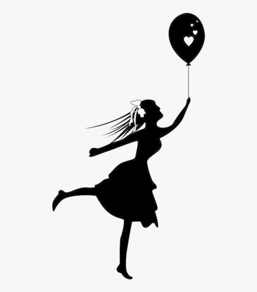 Children Vector And Balloons - Girl In Sunset Painting, transparent png #4167159
