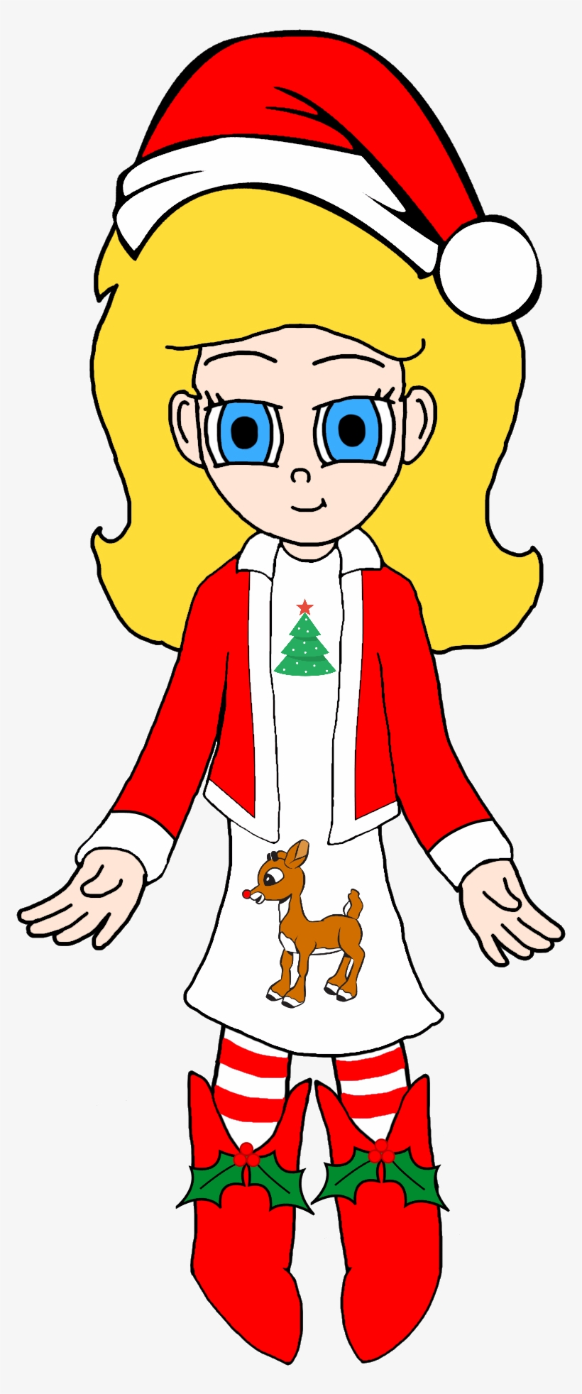 Jenny Chupa-chups In A Christmas Outfit & A Santa Hat - Wreck-it Ralph, transparent png #4167924