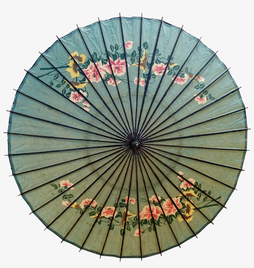 19th Century Japanese Parasol, Antique Hand Printed - Paper Parasol Transparent Png, transparent png #4168207