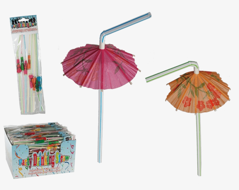 Free Download Sugerør Med Parasol Clipart À Vos Cocktails - Ezee Multicolour Umbrella Straw - 100 Pieces, transparent png #4168214