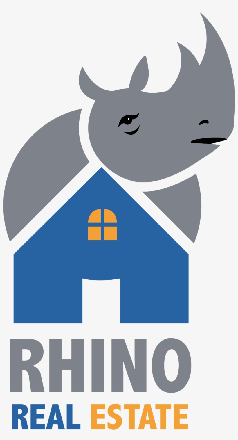 Simple And Modern Logo Featuring A Compouse Of Rhino - Rhino Real Estate, transparent png #4168550