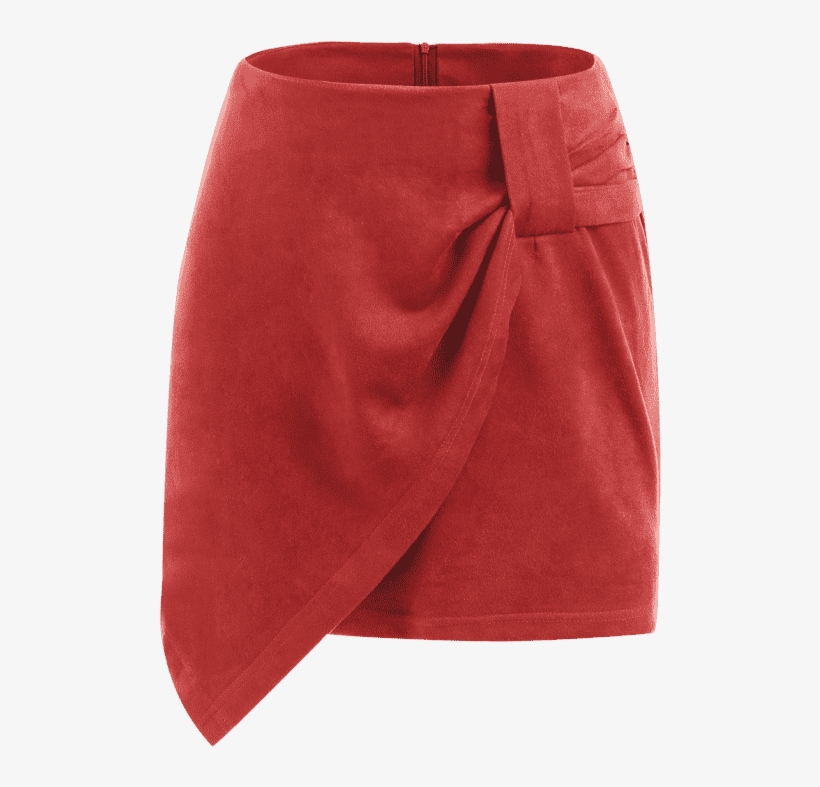 Mini S Overlay Skirt Red Faux Pelmet Suede Bean Wbqtxpf - Pencil Skirt, transparent png #4168762