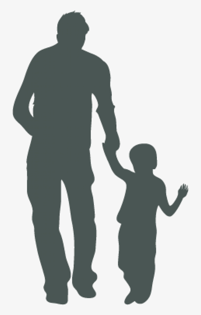 Silhuouette Of An Adult And A Child Holding Hands - Silhouette Man, transparent png #4168835