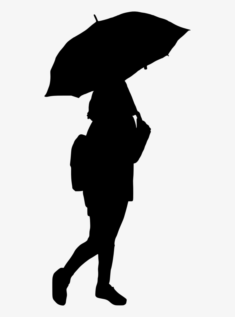 10 Woman With Umbrella Silhouette - Silhouette, transparent png #4169442