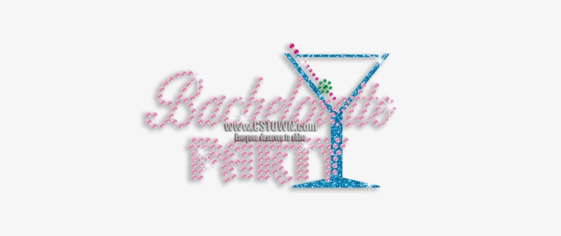 Fancy Bachelorette Party Drinks Iron-on Rhinestone - Iron On Rhinestone Transfer, transparent png #4169862