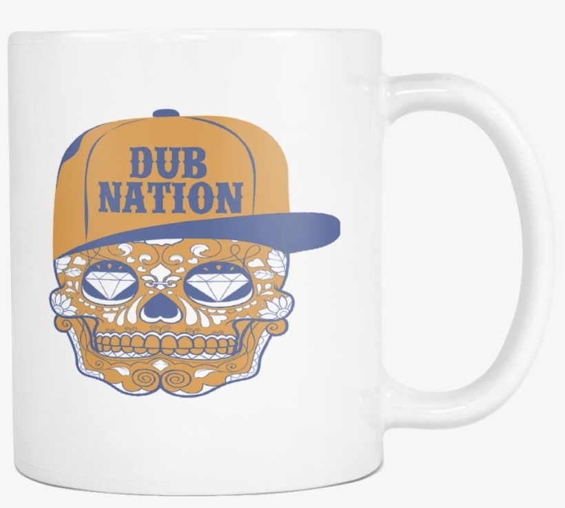 Dub Nation Candy Skull White 11 Ounce Coffee Mug - Coffee Cup, transparent png #4170271