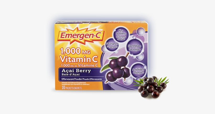 Emergen-c Acai Berry - Emergen-c Super Energy Booster Instant Drink Mix, transparent png #4171206