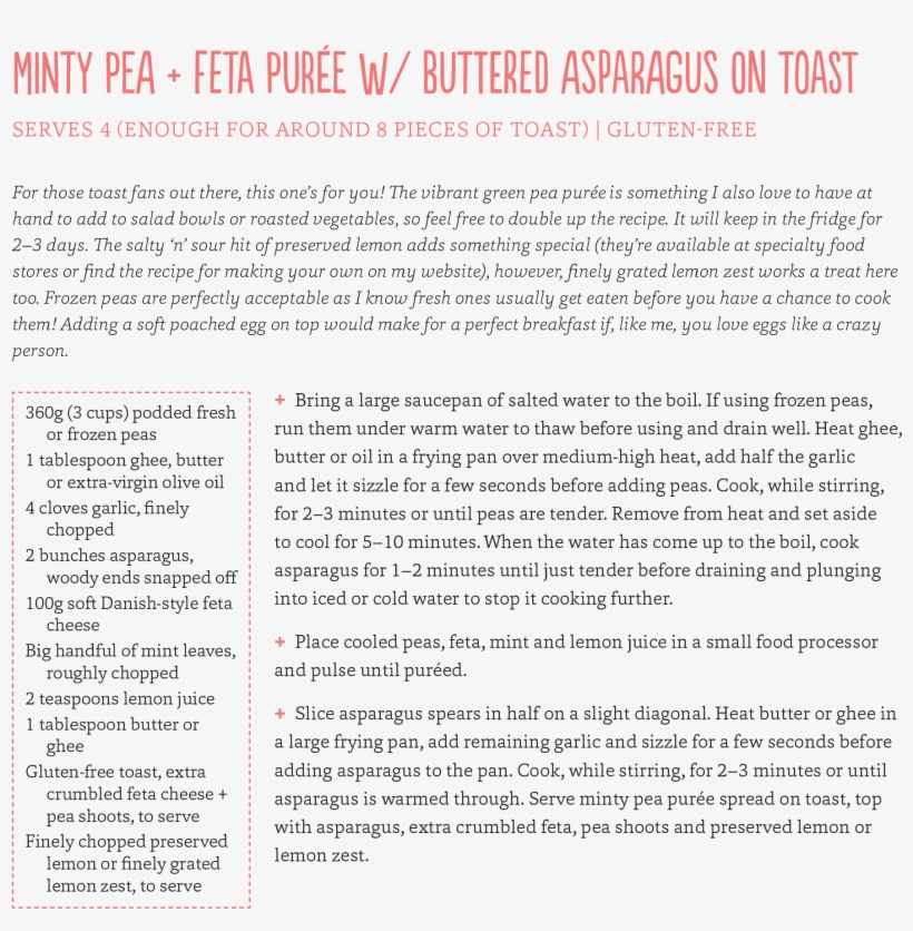 Minty Pea And Feta Puree Wbuttered Asparagus On Toast - Document, transparent png #4171617