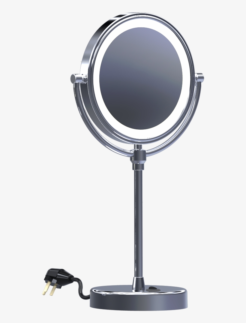 This Round Table Mirror Has A 5x Magnifier On The Front - Mirror, transparent png #4171619