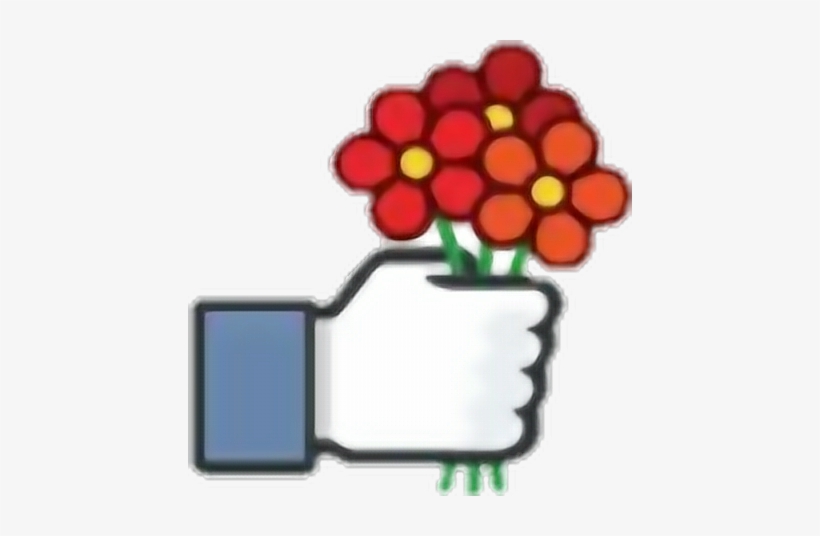 Facebook Like Mao Hand Curtir Flower Flor - Likes Stickers, transparent png #4171795