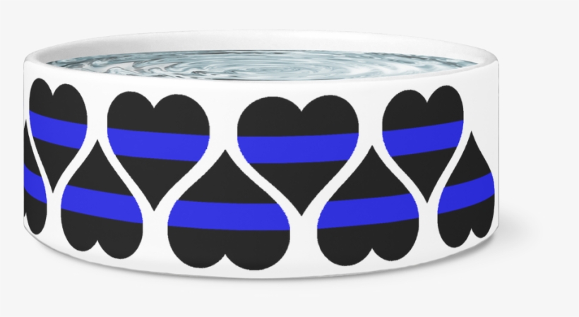 Thin Blue Line Hearts Dog Bowl - Bracelet, transparent png #4171797