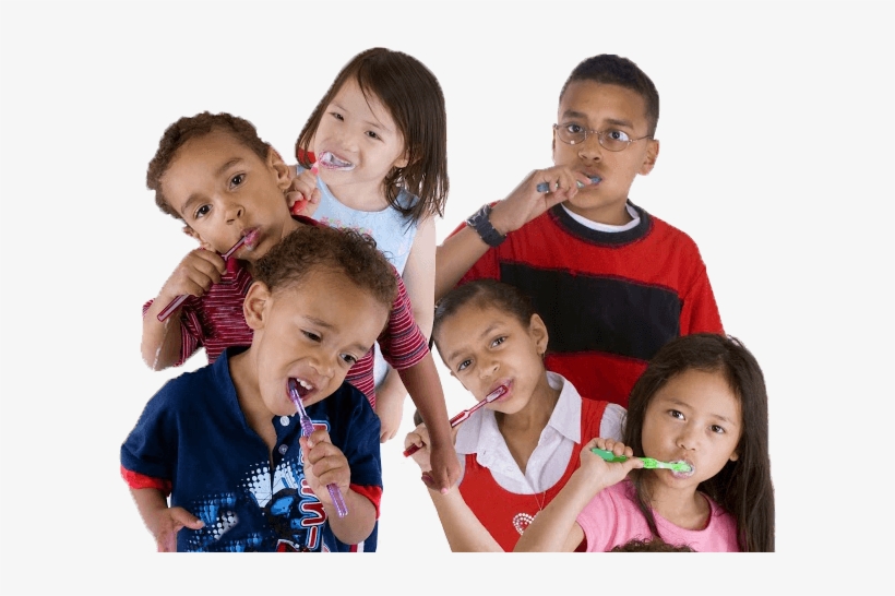 Kids Dental Kare Dentista Para Niños The Most Trusted - Group Of Children Brushing Teeth, transparent png #4171874