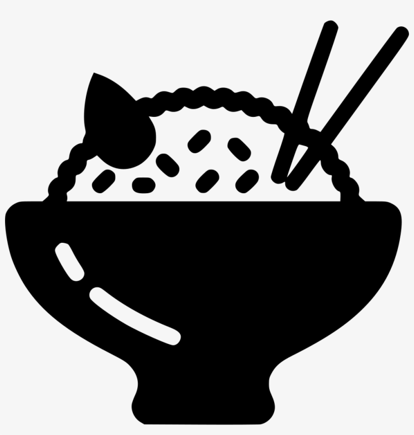 Asian Rice Comments - Fried Rice Black And White, transparent png #4171890