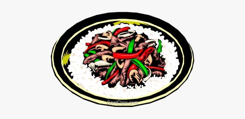Stir Fry With Rice Royalty Free Vector Clip Art Illustration - Stir Fry Clipart Png, transparent png #4172237