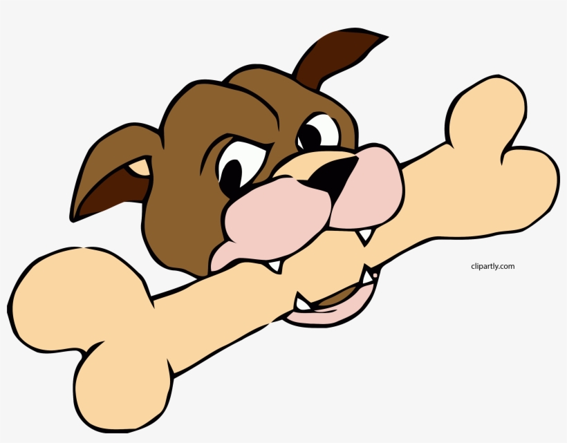 Dog Mouth Bone Clipart Png - Dog With A Bone Clipart, transparent png #4172416