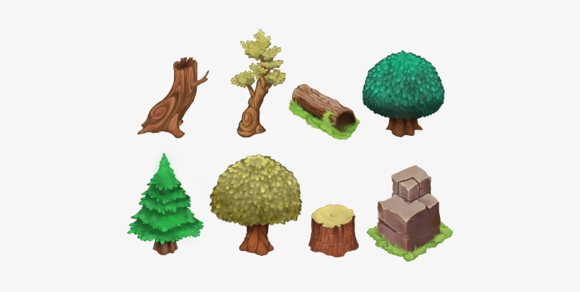 Isometric Forest - Tree Cartoon Top Down, transparent png #4172672