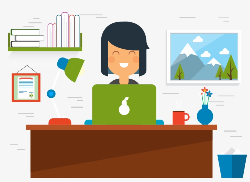 Try Deepcrawl - Happy Desk Worker Cartoon, transparent png #4173145