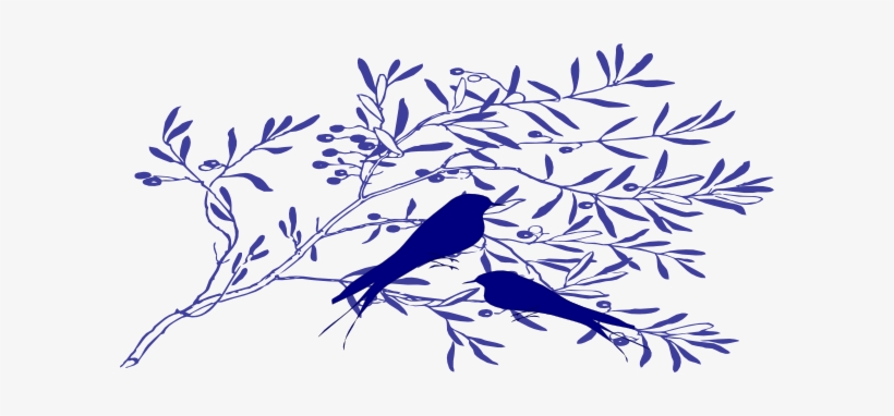 Blue Birds On Branches Clip Art - Blue Branches, transparent png #4173612