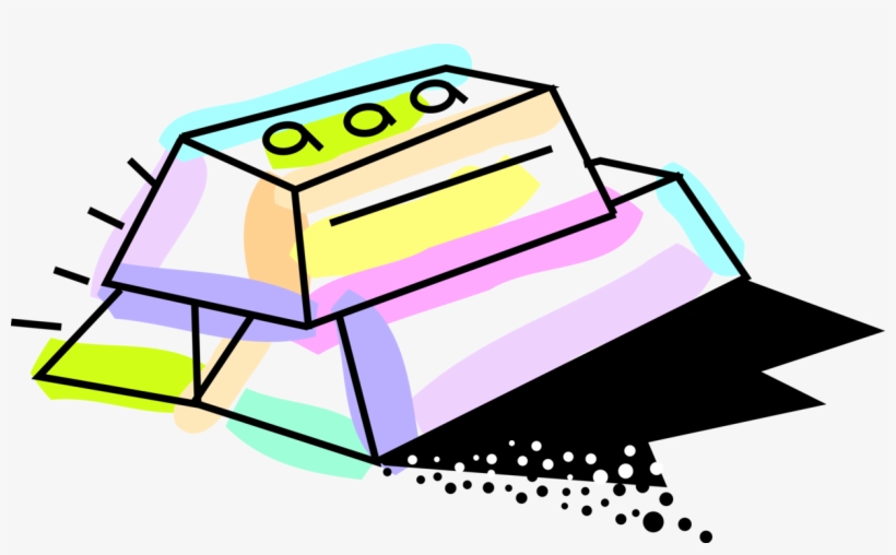 Vector Illustration Of Precious Metal Gold Bar, Gold - Clip Art, transparent png #4174024